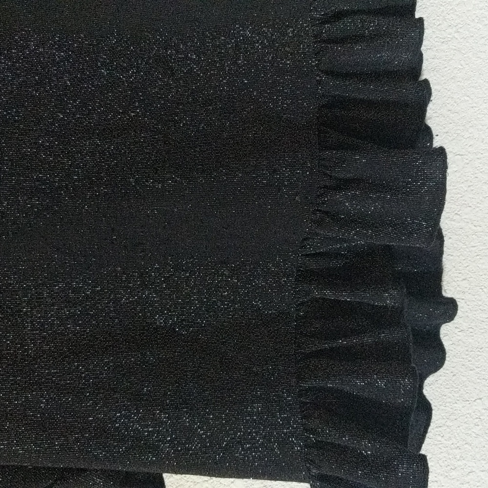Sybilla Collection Black Metallic Cropped Top Ruffled Small - Picture 4 of 5